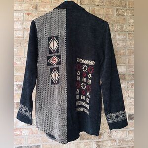 VTG Chico’s Design Stylish black Aztec western Women’s Jacket coat knit